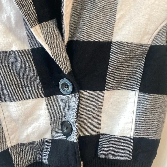 Sweater Project Black and White Buffalo Plaid Cardigan - Picture 4 of 11